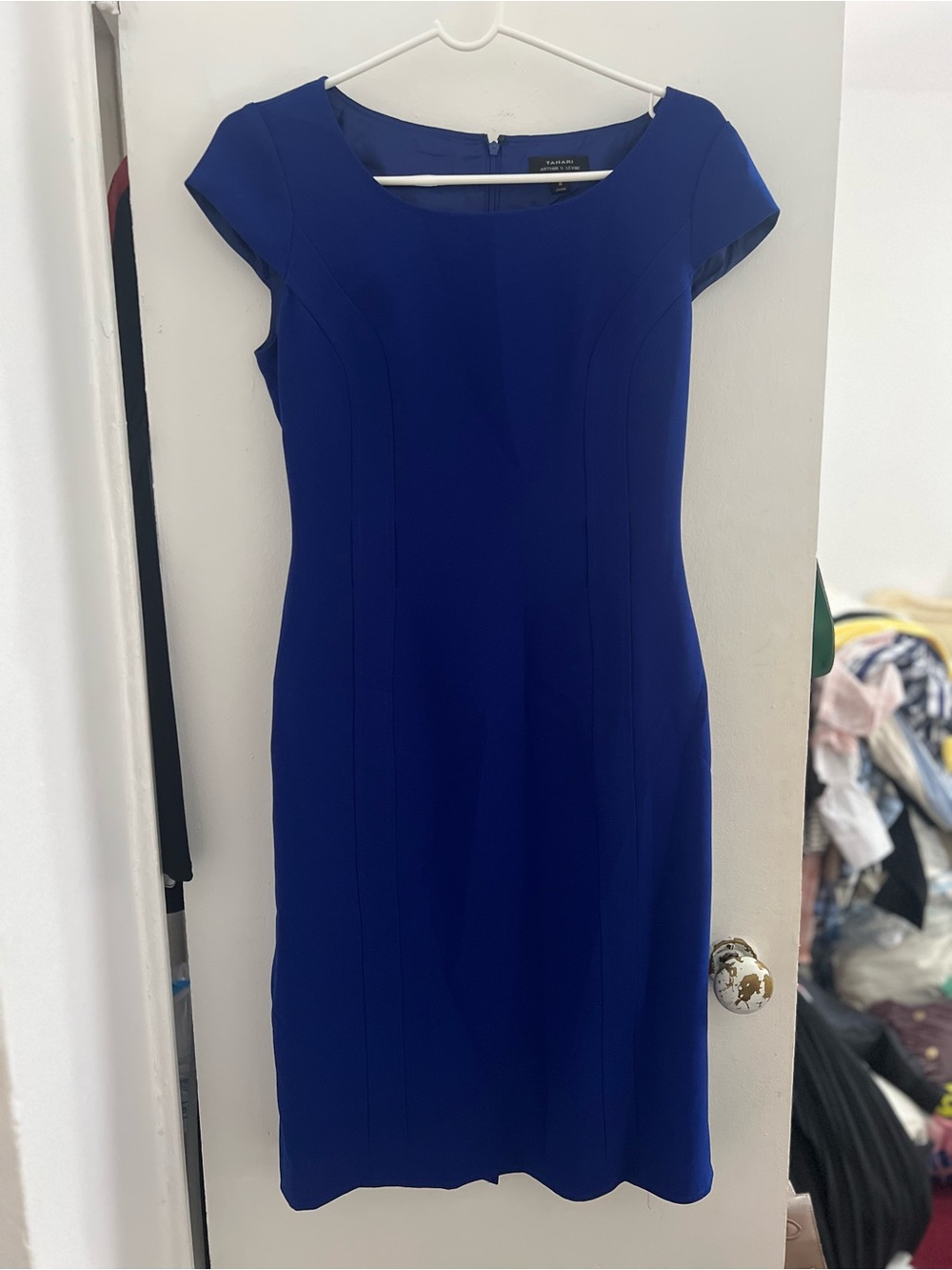 Talbots Cobalt Blue Cap Sleeve Sheath Dress
